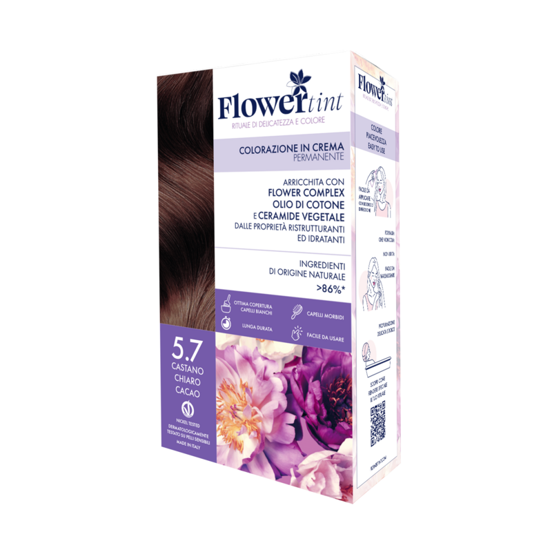 Tinta Per Capelli 5.7 Castano Chiaro Cacao - Flower Tint