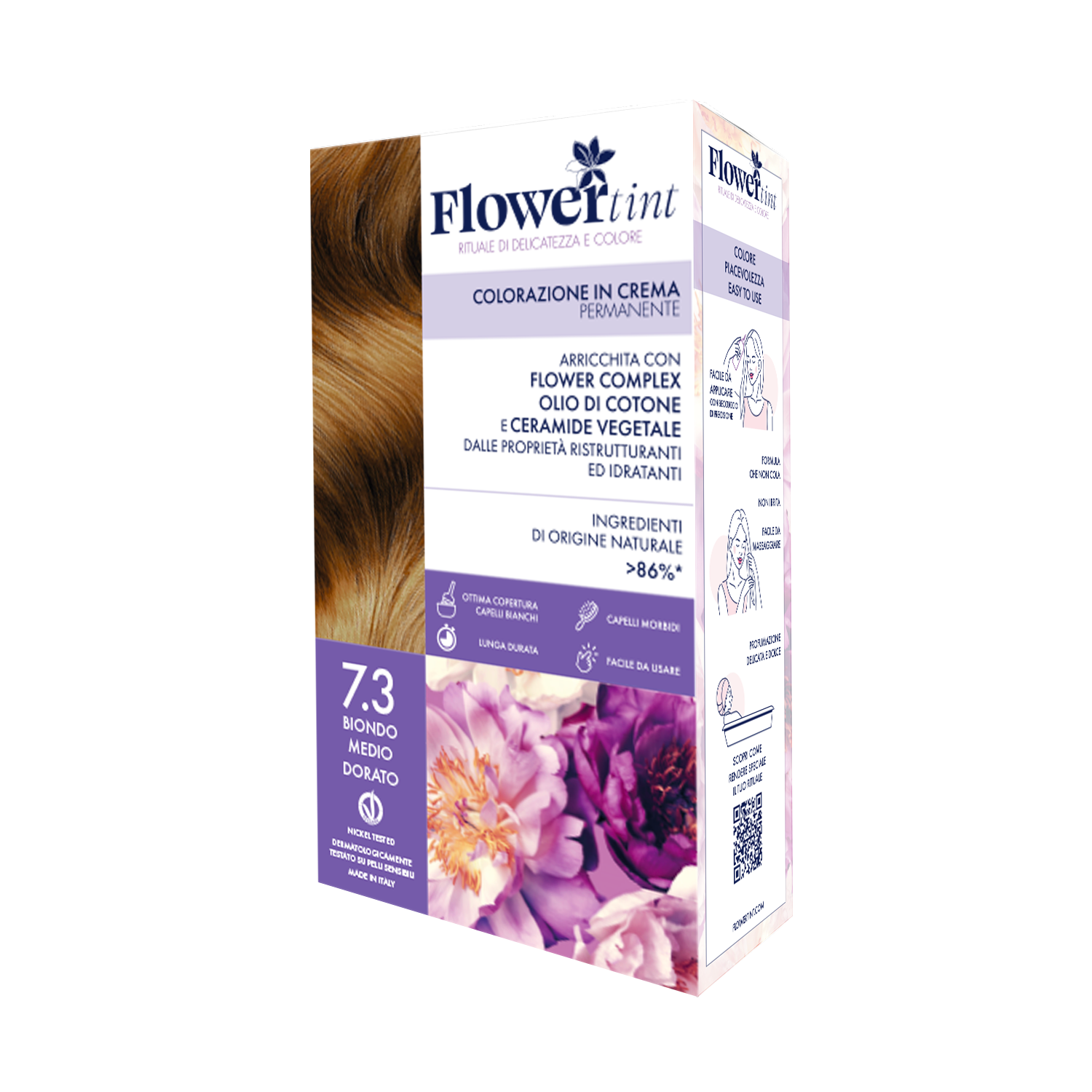 Tinta Per Capelli 7.3 Biondo Medio Dorato - Flower Tint Tinta Per Capelli 7.3 Biondo Medio Dorato - Flower Tint