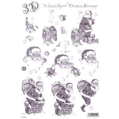 3D Die Cut Monochrome Christmas Decoupage
