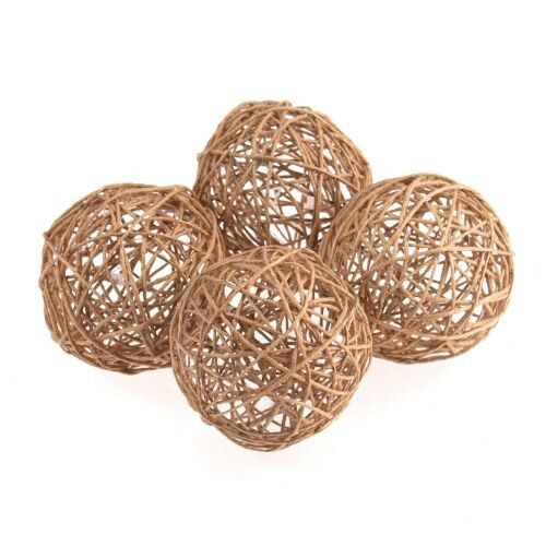 Large Jute Balls 6cm 4 Pieces