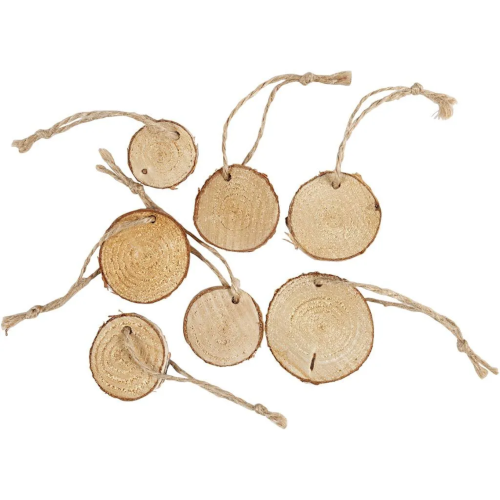 Rustic Wooden Discs with String
