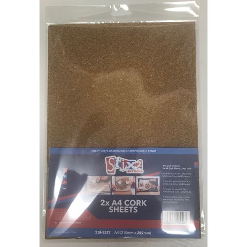 Stix2 Pack of 2 A4 Cork Craft Sheets