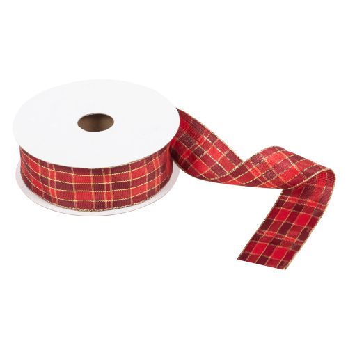 Wire Edge Tartan Ribbons 38mm