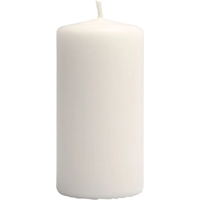 Plain White Pillar Candle