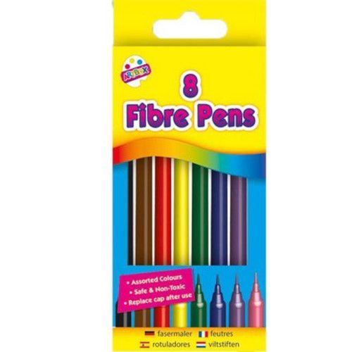 Fibre Felt Tip Pens 8 Pack
