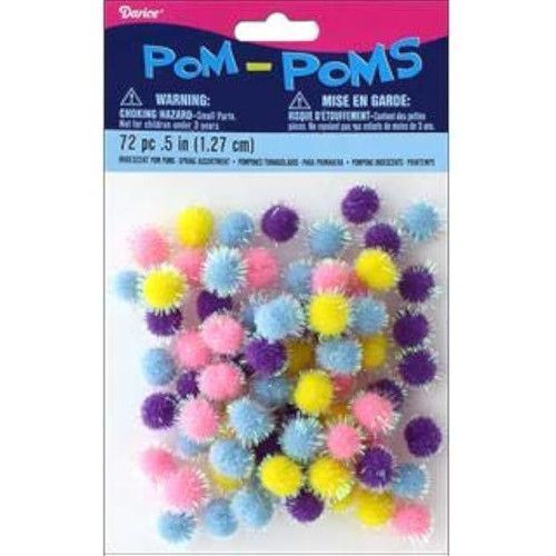 Pack of 72 Iridescent Pom Poms
