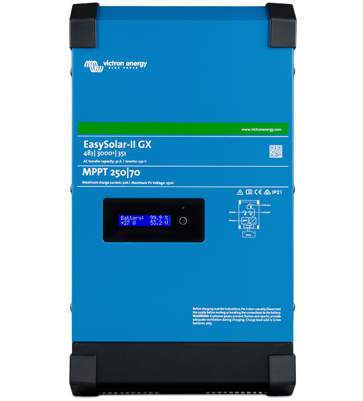 EasySolar-II GX 3000VA y 5000VA (24V y 48V) con Sistema de Monitoreo Incorporado y Solo con Salida en 230V