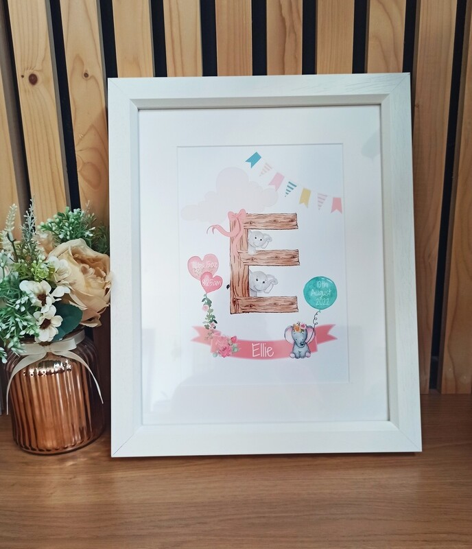 Baby birth details frame, Initial