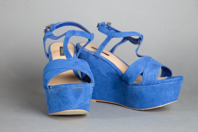 Forever 21 Wedges with Ankle Strap - Blue