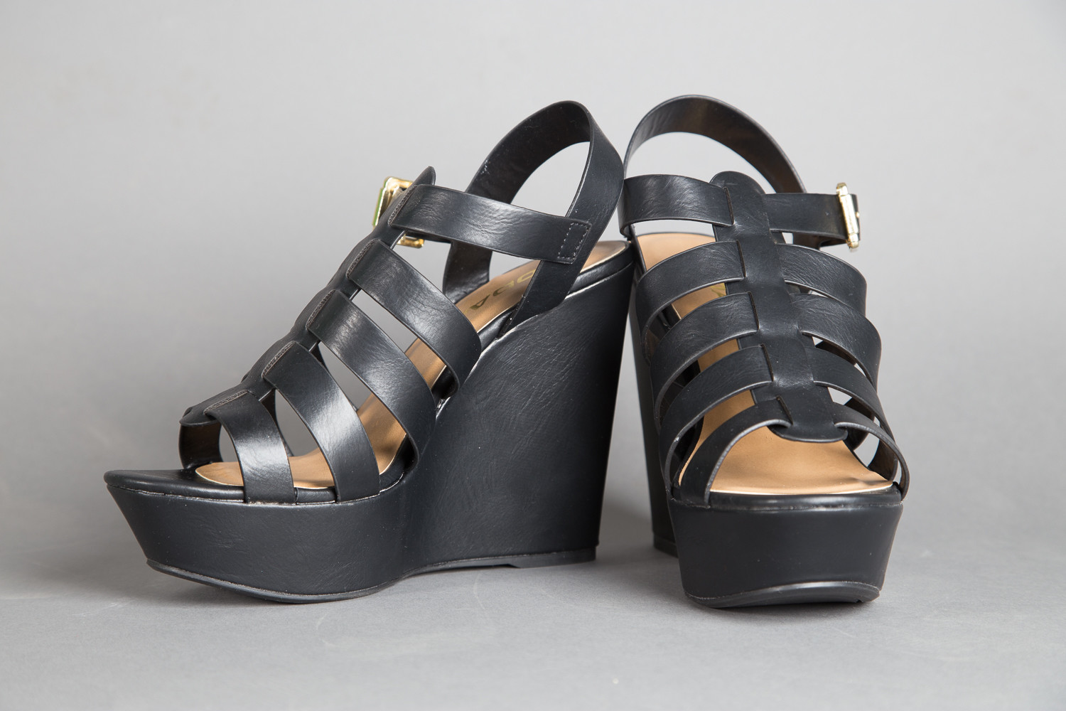 Soda &quot;Ansa&quot; Open Toed Wedge Sandals