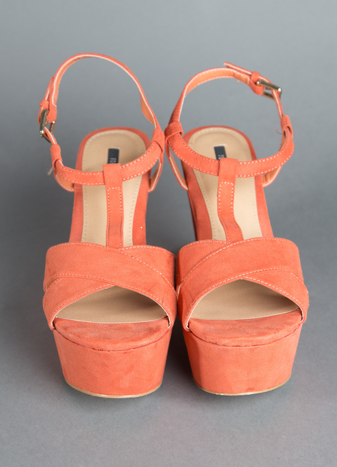 Forever 21 Wedges with Ankle Strap - Orange