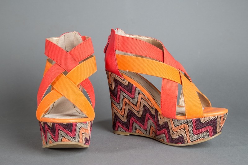 Diba Wedge Sandals - Orange/Red
