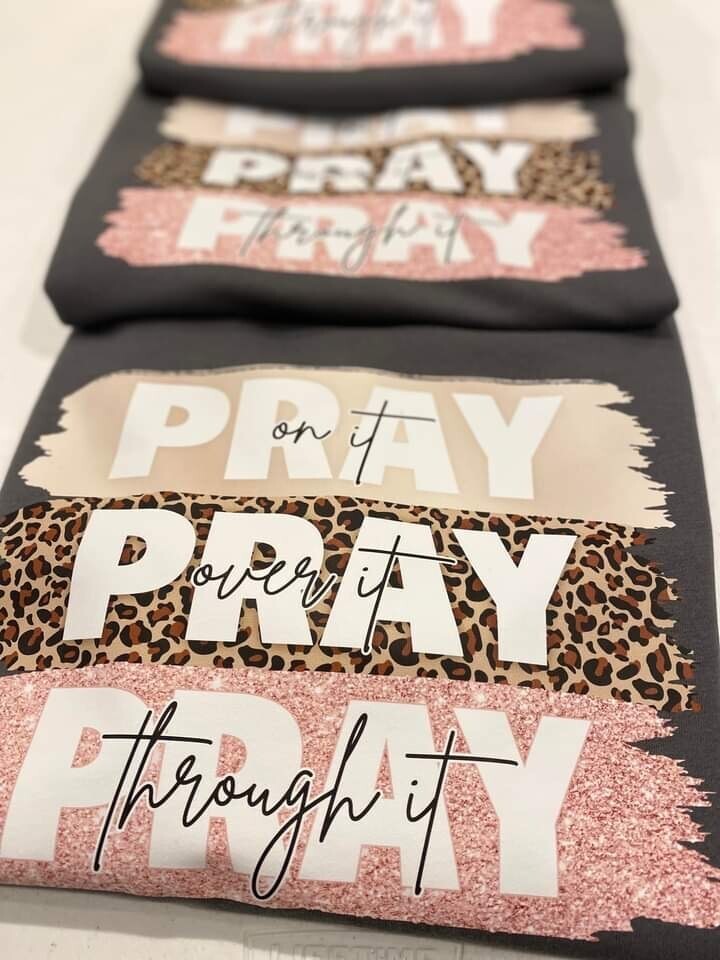 Pray Sweatshirt with pocket---size medium