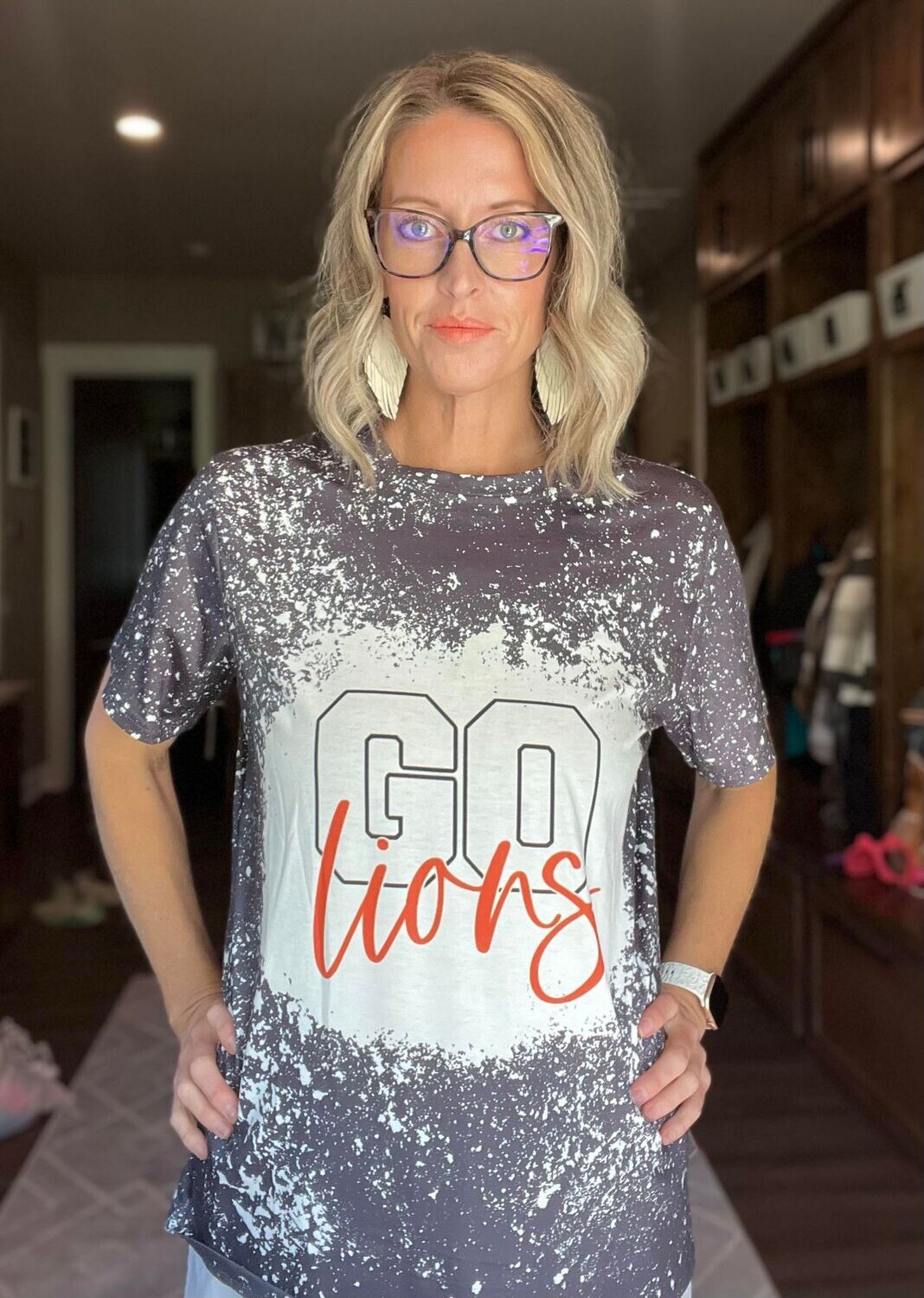 GO LIONS---multiple sizes---new from boutique, Cream: Small