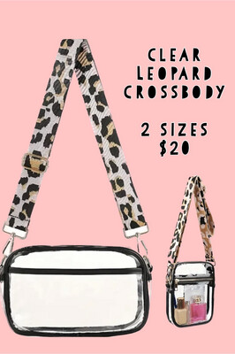Clear Crossbody Bag With Adjustable Leopard Strap