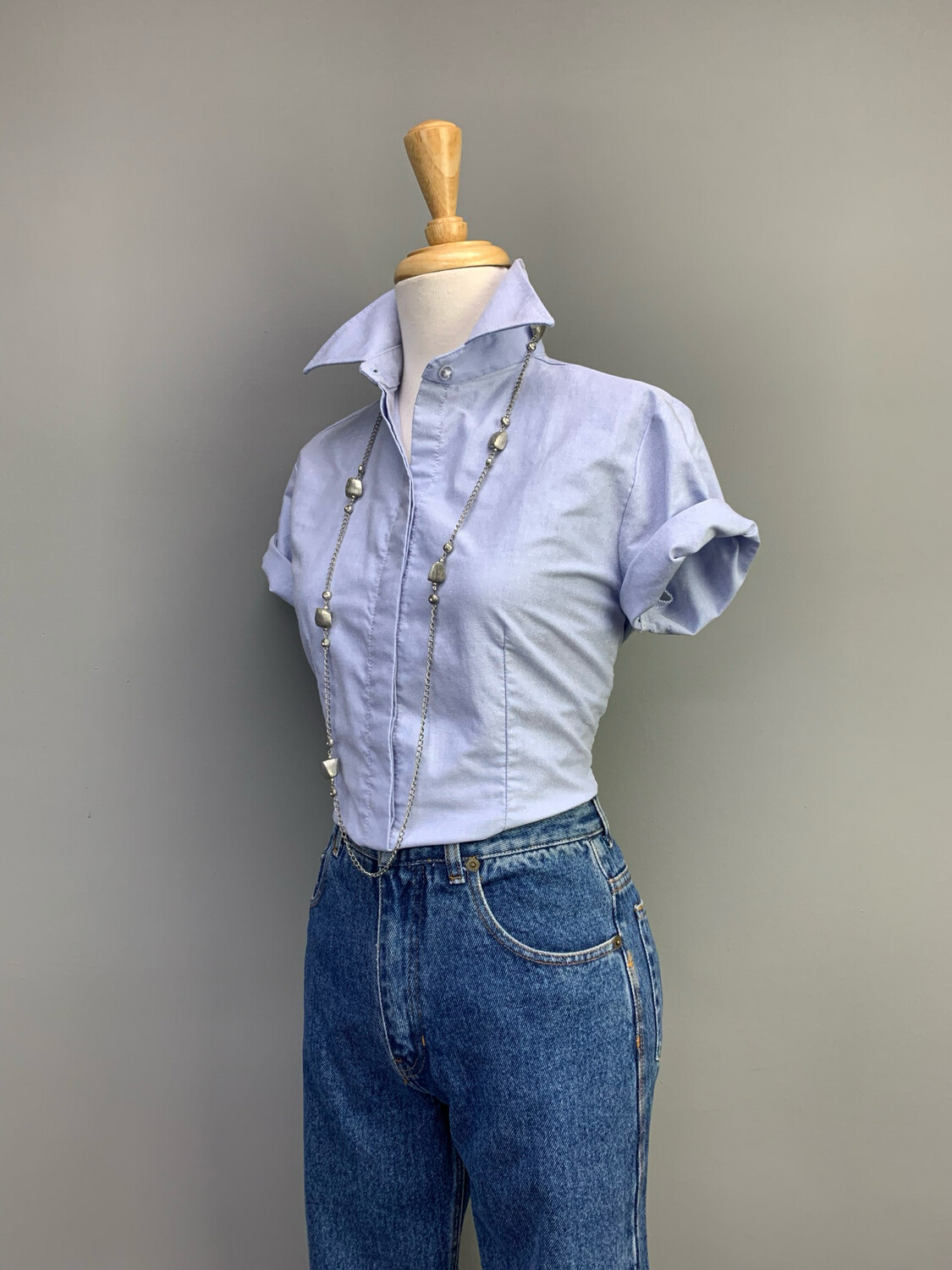 Blusa con tapa botón(bajo pedido)