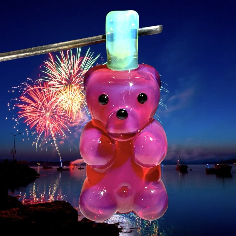 Large Karmaline Gummy Bear Pendant With Titan V1 Loop Made By @EricDuyette
