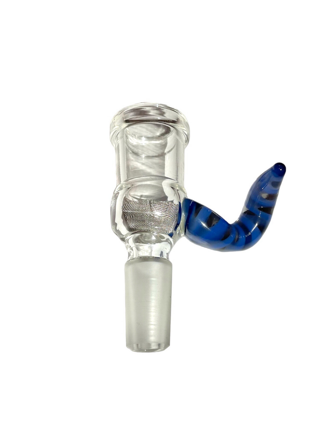 18mm Injector Bowl With A Swirled Blue And Gray Horn + A 14mm Male Joint