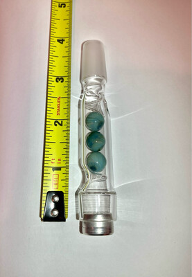 18mm Killer And Tetra P80 Capsule WPA With A 14mm Male Joint And Silver Pine Cooling Marbles