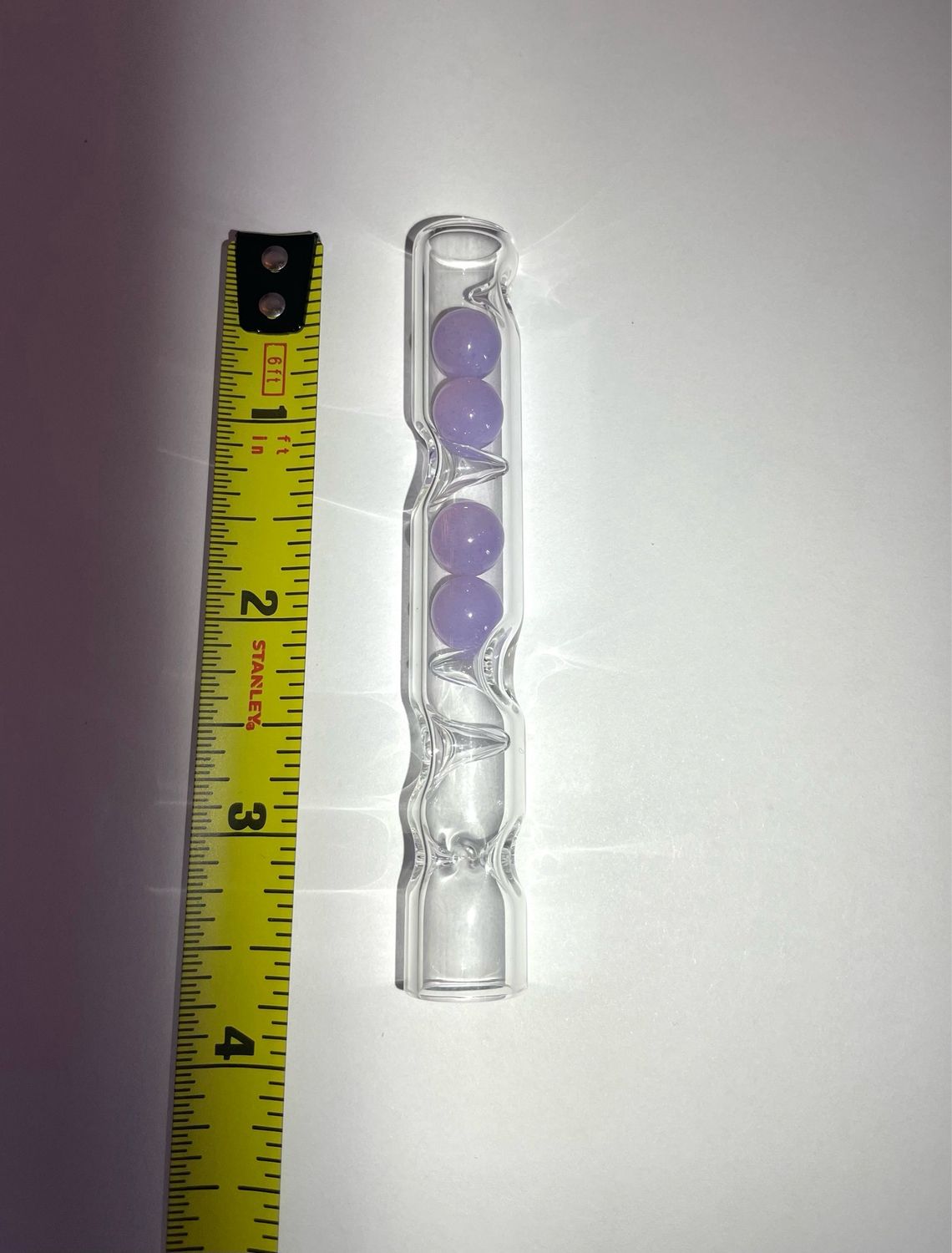 Toad Stem With Pastel Purple Satin Cooling Marbles, Cooling Spikes, And A Tapered Mouthpiece