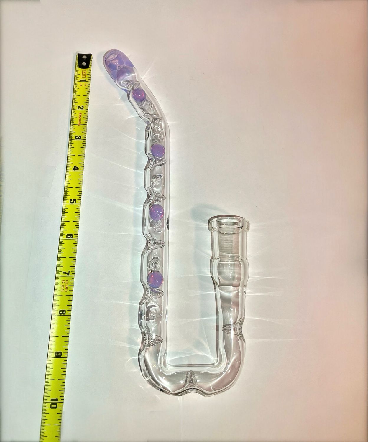 18mm Female Joint U Hook With Neo Opal Cooling Marbles, Cooling Spikes, And A Matching Neo Opal Mouthpiece