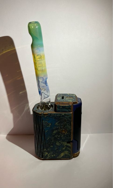 Tetra P80 Bendy Encalmo Stem With Sea Slyme, Creme Brulee, And O Zone With Cooling Marbles, Cooling Spikes, And A Tapered Mouthpiece