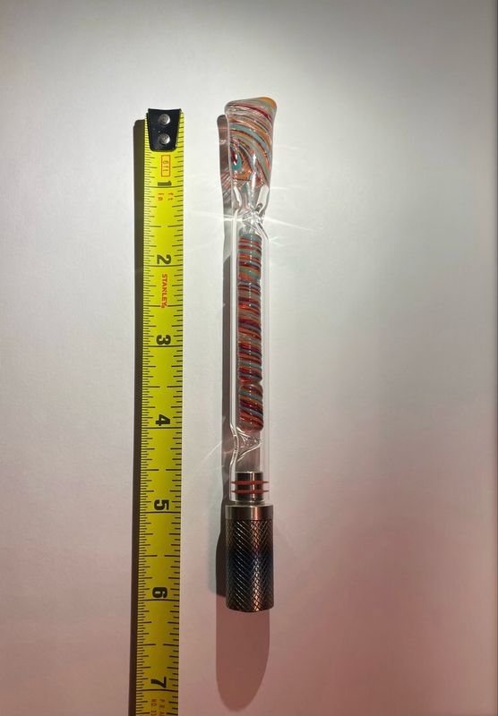 Stunner, Dani, And POTV Stem With Lava, Red Elvis, And Opaque Aqua Swirled Cooling Logs, Cooling Spikes, And A Matching Flattened Mouthpiece