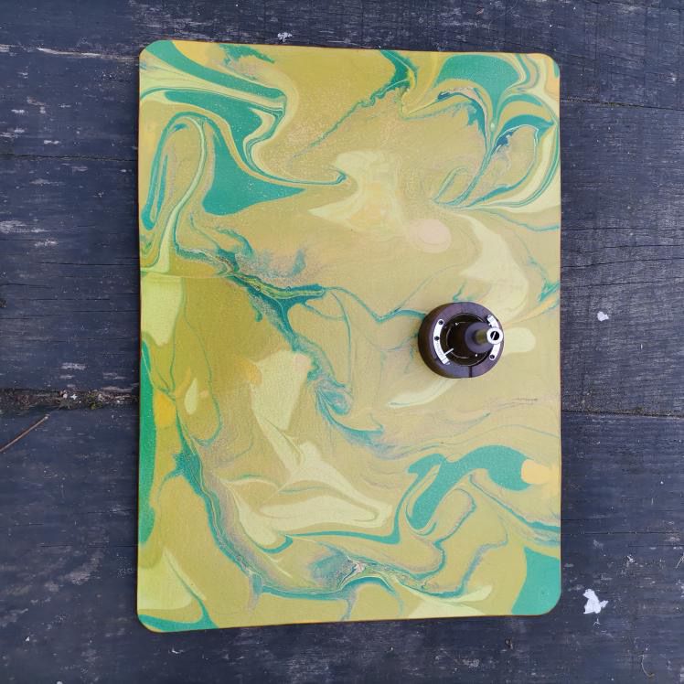 Green And Yellow Leather Marbled Mat Made By @Labetkomp