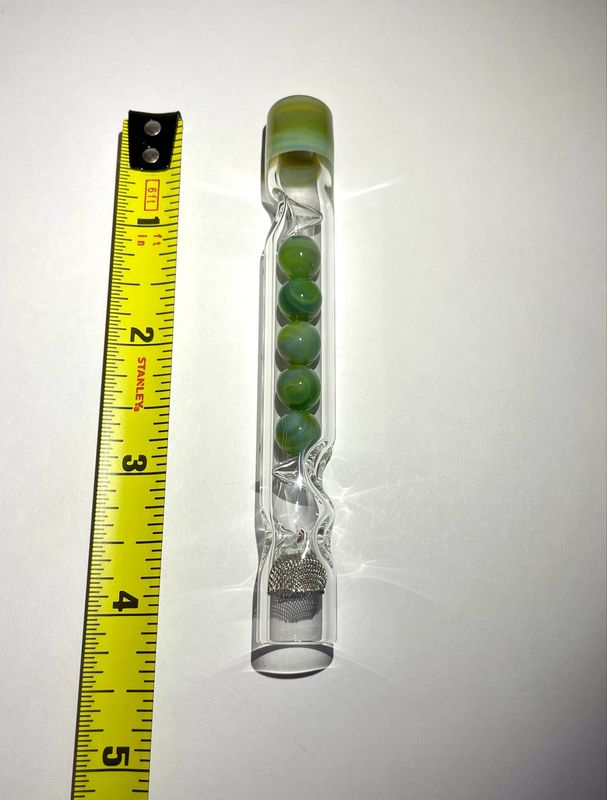 Toad Stem With Dense Green Energy Cooling Marbles, Cooling Spikes, And A Matching Mouthpiece