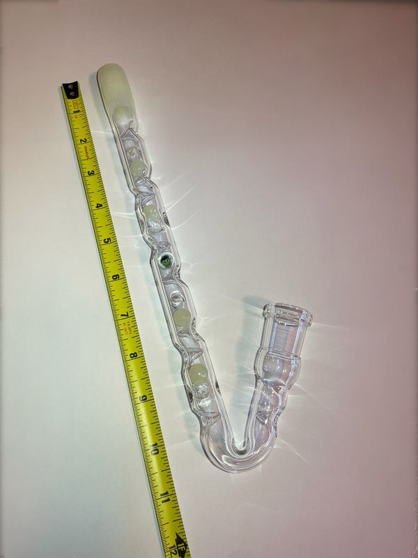 18mm Female Joint J Hook With UV Reactive Electric Coconut Cooling Marbles, Cooling Spikes, A Hulk Milli, And A Matching Tapered Mouthpiece 18mm Female Joint J Hook With UV Reactive Electric Coconut Cooling Marbles, Cooling Spikes, A Hulk Milli, And A Matching Tapered Mouthpiece