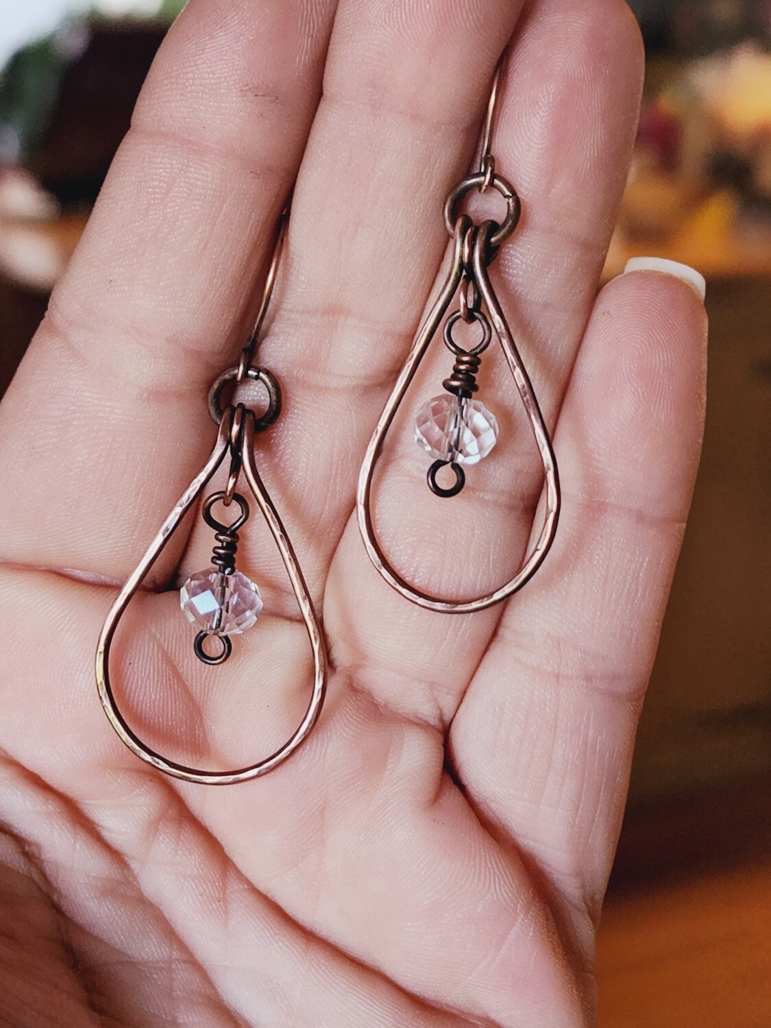 Swarovski Crystal Copper Earrings- Drops