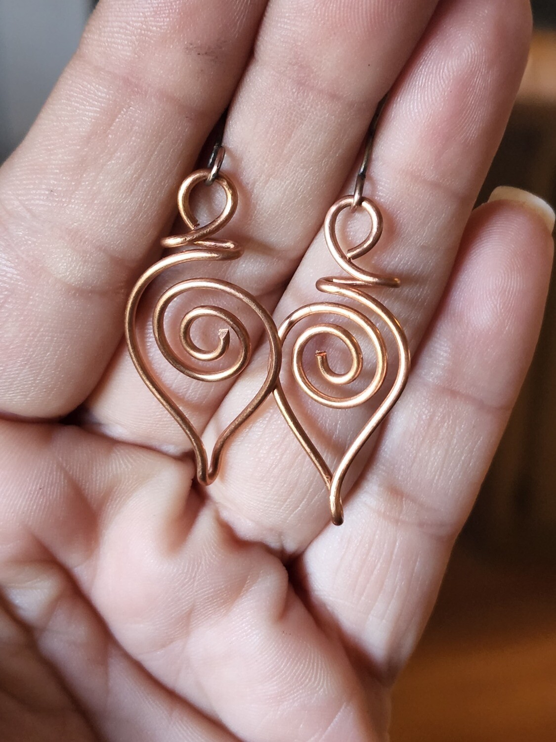 Copper Spiral Earrings - The Path