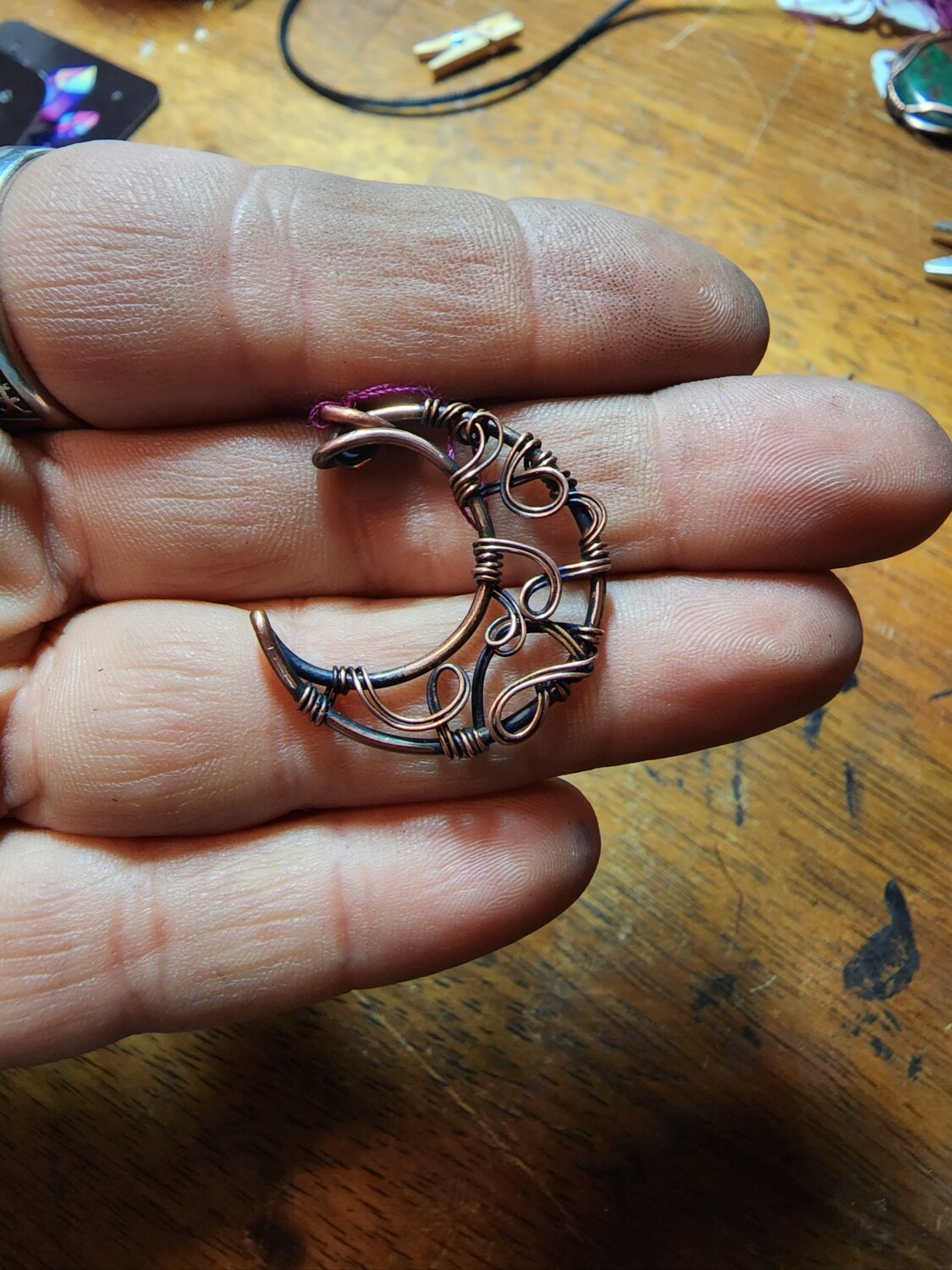 Little Moon Copper Pendant