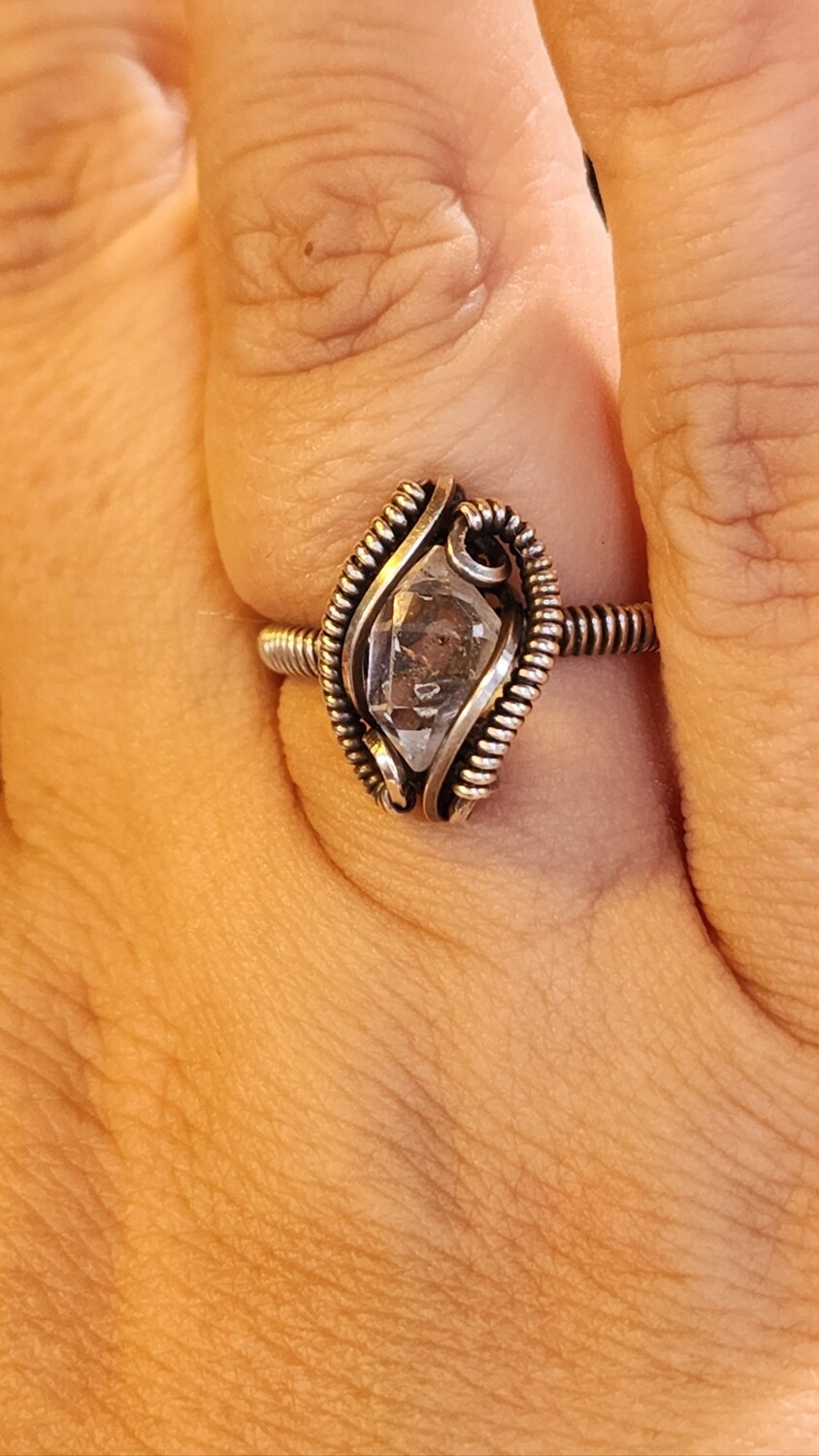 Herkimer diamond ring size 8