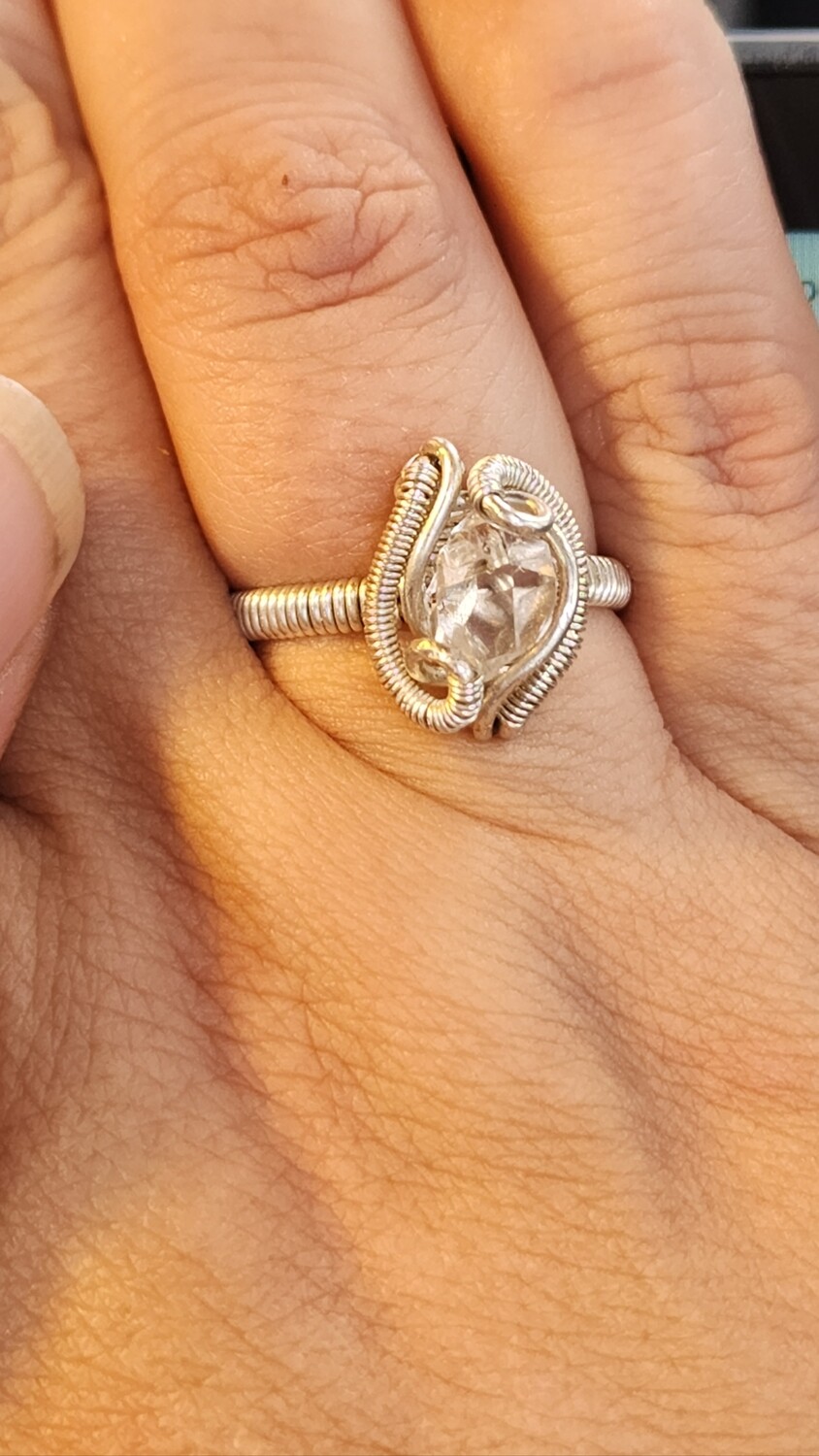 Herkimer diamond ring size 9