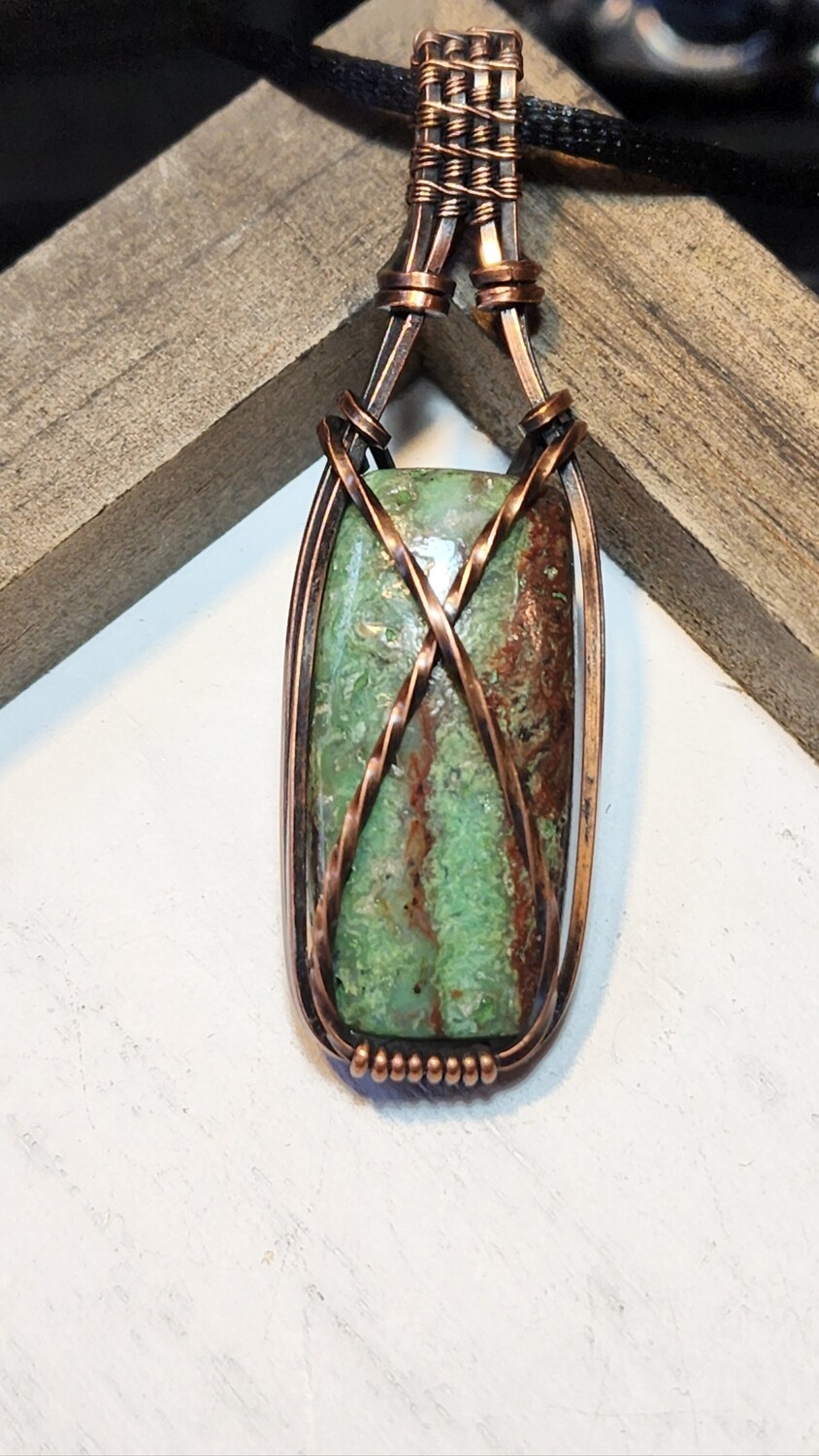 Chrysoprase Copper Pendant - Treasure