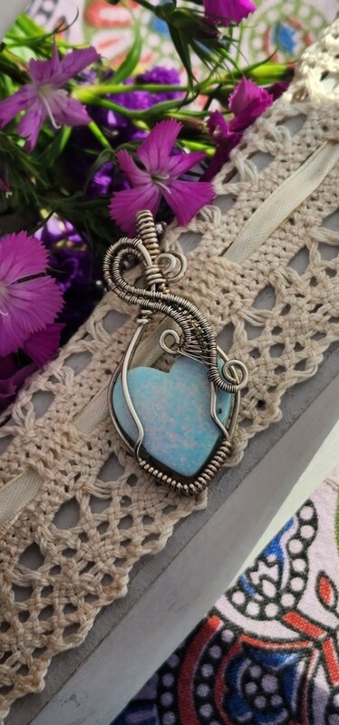 Sterling Opal Heart Pendant - Cherish