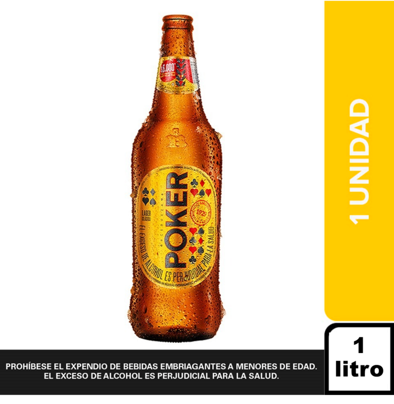 Poker botella litro x 13 unidades