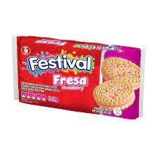 Galleta Festival fresa pqt 12 - 4 und
