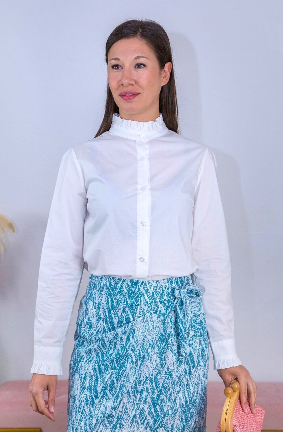 Camisa Básica Volantes Blanca