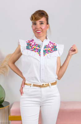 Blusa Venecia Bordada Blanca