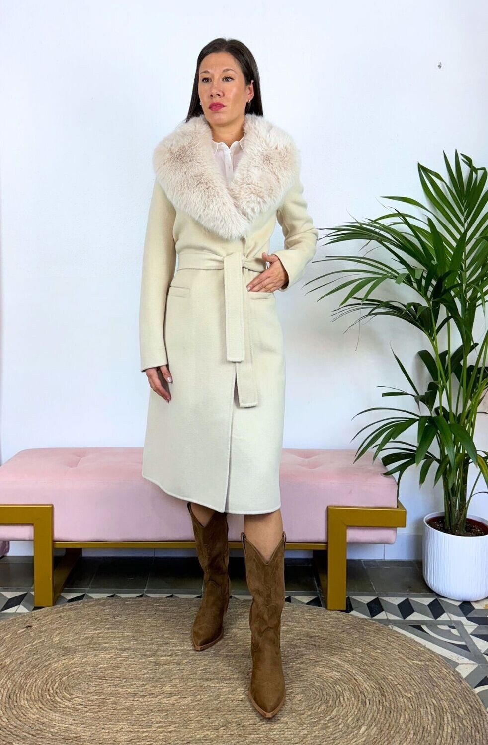 Abrigo Pelo Ecológico Crudo (PREGIO COUTURE) Abrigo Pelo Ecológico Crudo (PREGIO COUTURE)