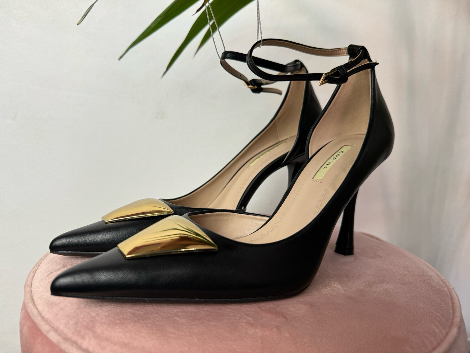 Zapato aplicación dorada