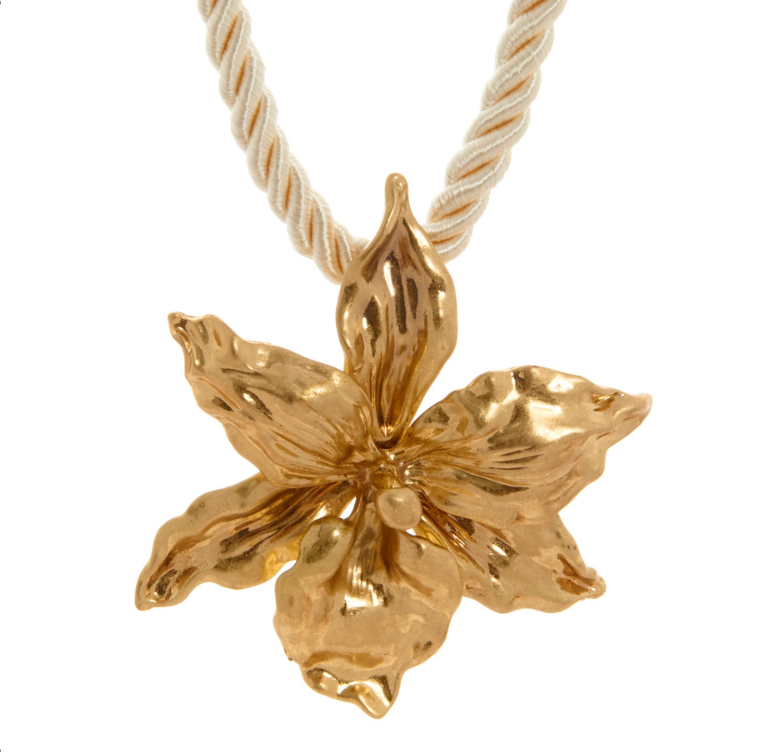 Collar Cordón Flor Dorada