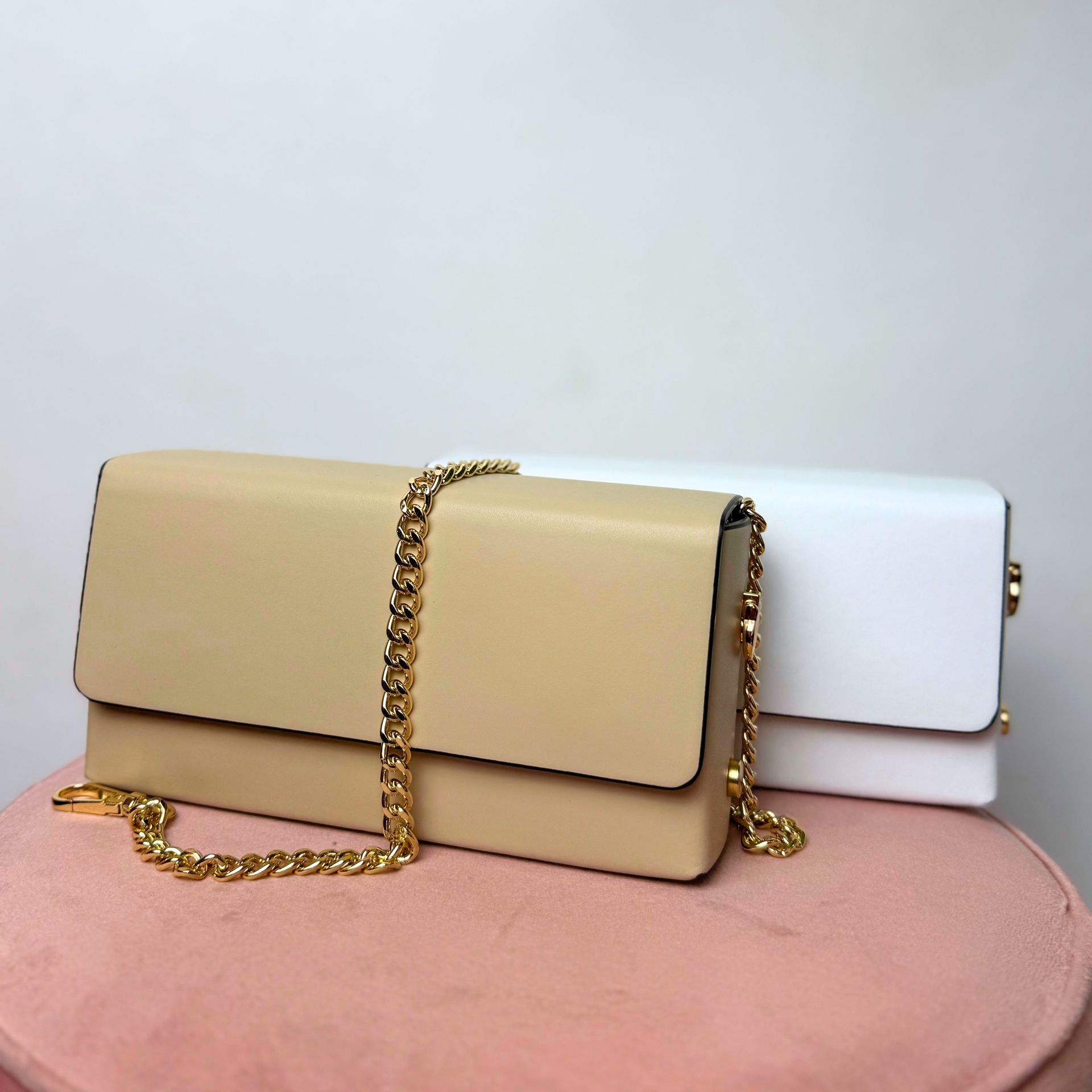 Bolso Piel Beige