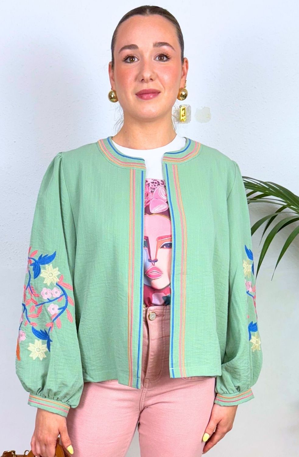 Chaqueta Bordada Flores