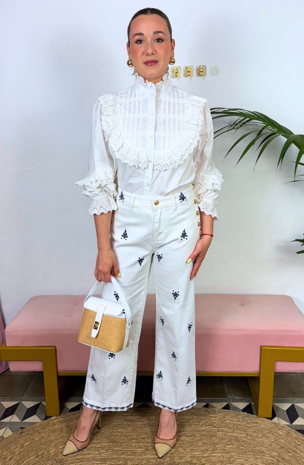 Pantalon Glace Bordado