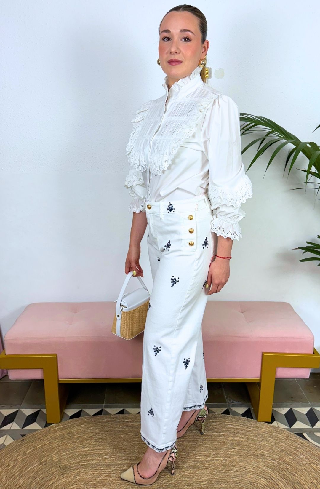 Pantalon Glace Bordado