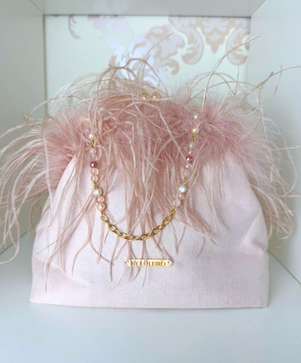 Bolso Clucht Plumas "Hecho a mano"