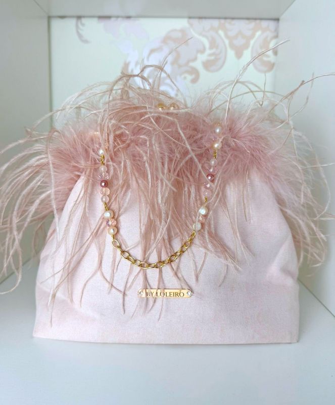 Bolso Clucht Plumas "Hecho a mano"